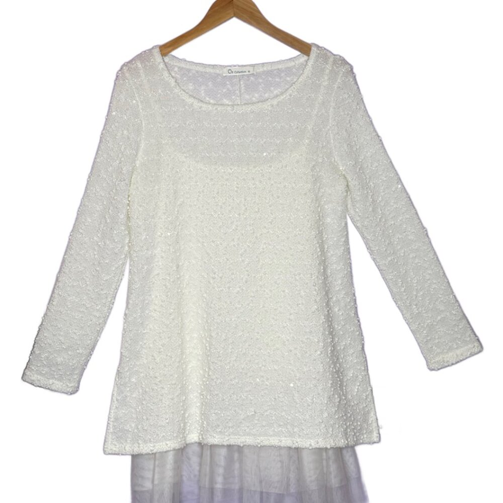 O2 Collection Tunic Double Layered Off White Sz XL - Picture 3 of 11